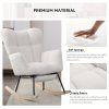 product-fancy-6b28789c-4053-49ae-bcc0-13c42d5de054 Nursery Teddy Upholstered Glider Rocker with Adjustable Footrest, High Backrest Padded Recliner Reading Chair for Bedroom