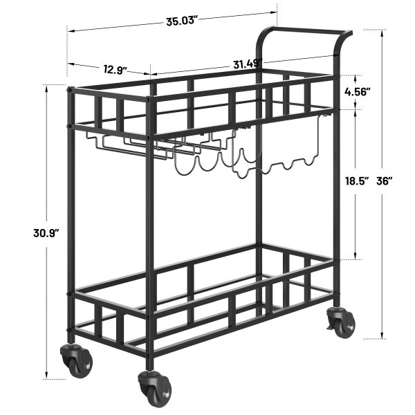 product-fancy-6b4e299a-83a0-4e59-89c7-b25b82f50f56 Compact Two-Tier Wine Cart for Home Use, Featuring Mirrored Shelves, Wine Racks, And a Glass Holder, Ideal for Dining Rooms, Living Rooms, And Parties