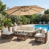 [All-Weather Wicker Set] Outdoor Patio Furniture Sets, All-Weather Wicker Patio Furniture Set with Multi-Functional Corner Sofa And Cushions, Coffee Table, Rattan Outdoor Sectional Conversation Sofa Set for Porch, Balcony, Backyard, Garden