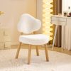 product-fancy-6b65248f-b3c2-4933-9f7a-6f46b2278923 Bonnlo Cute Armless Vanity Chair | Modern Desk Chair With Wood Legs, Plush Chenille Velvet Cloud-Back Comfy Makeup Accent Chair For Bedroom Living Room Office