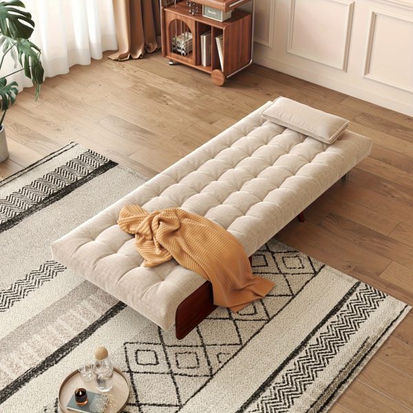 product-fancy-6b6ef398-b181-4982-8209-963ab312aafb 1 Modern Cotton And Linen Convertible Sofa Bed with 5 Adjustable Backs, Adjustable Height Pillows - Living Room Recliner, Single Or Double Use, Living Room Furniture Sofa | Neutral Home Decor | Wood Frame Sofa (Beige/Coffee)