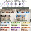 product-fancy-6b76c449-3a87-4dbc-b8ed-1ac4cc669f4d Wardrobe Armoire Closet with Charging & LED Light, Walk-in Closet Island Dresser with Glass Showcase, 4 Drawers & Doors, Modern Cabinet Organizer with Bench, Wardrobe Clothes Organizer with Closet Shelves (White)