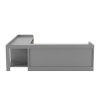 Modern L-Shaped Shoe Cabinet with 6 Rattan Drawers, Multi-Functional Wood Shoe Storage Cabinet with Storage Compartments, for Entryway And Living Room, Modern Design, Gray