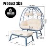 product-fancy-6bd0dc7a-d2d9-4cb4-8031-d9cae1679774 Large Double Egg Chair with Stand for Outdoor Use, Spacious Hammock Chairs for Two, Lounge Chair with Ottoman, Extra-Large Patio Chair with Footrests, Cushions, Wicker Rattan Swing for Garden Or Backyard