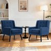 product-fancy-6bdd5d83-10fc-4a8b-ba3a-df971a725c88 Mid-Century Modern Tufted Accent Chair, Ergonomic Wingback Armchair with Detachable Armrests, Linen & Suede Fabric Lounge Chair for Living Room Bedroom Office