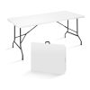product-fancy-6bff0930-7751-48f6-8588-68120bc75bba 6FT Folding Table, 6 Foot Folding Table Heavy Duty, Portable Plastic Folding Table with Handle, Fold in Half Table for Indoor Outdoor Use, Fold Up Table for Camping Dining Party Picnic Events