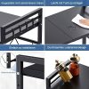 product-fancy-6c089390-deb4-4575-9221-0898290fda93 1pc Triangle Shelf with Hooks, Expandable Metal Microwave Oven Rack - Vertical Countertop Storage Rack for Toaster Oven, Air Fryer, Rice Cooker And Other Appliances - Easy to Install, Sturdy Metal Construction, Space-Saving Design