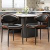 product-fancy-6c0d0207-3801-45c7-a4f2-1da5ac1e4421 Padded Seat & Backrest - Modern Faux Leather Dining Chairs - Set Of 2 - Metal Legs with Adjustable Feet - for Kitchen, Dining Room, Office