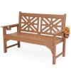 product-fancy-6cb73663-f6ef-467b-821b-b6975d7b96d1 Outdoor Bench with Cup Holders, HDPE Weatherproof Garden Bench 2-Person, Fade/Rot Resistance Patio Benches for Porch And Park