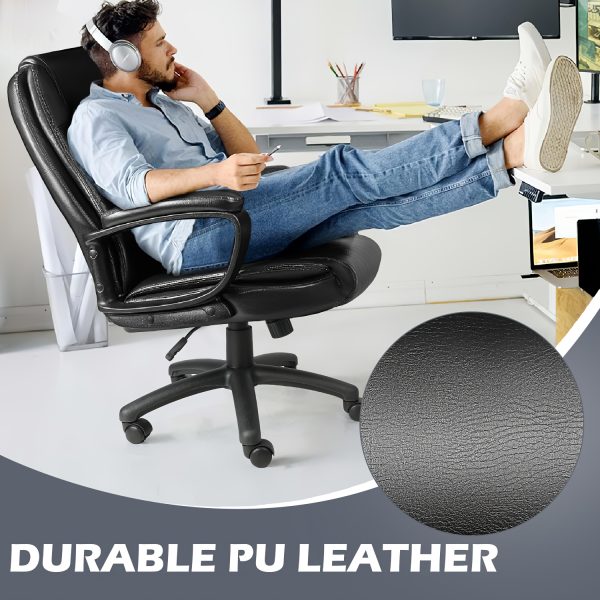 product-fancy-6cce4770-fb4c-4dd0-9f26-5d503ae56201 Home Office Desk Chair, 400LBS Big And Tall Managerial Executive Chair, High Back Computer Chair Gaming Chair, Ergonomic Adjustable Height Faux Leather Chair With Cushions Armrest, Heavy Duty Chair With Comfy Lumbar Support