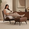 product-fancy-6d03f164-0fbb-4c1c-af1a-ec76d190a3b3 Modern Single Sofa Chair with Ottoman Footrest - Comfortable Armchair with Armrests, Solid Wood Frame & Cushioned Seat, Beige/ Brown/Black/Navy Blue/Gray Upholstered Fabric Accent Chair for Living Room, Bedroom, Balcony - Easy Assembly Required, Space-Saving Design, Foam Padding & Sturdy Hardwood Construction, Minimalist Style, Versatile for Reading or Relaxing