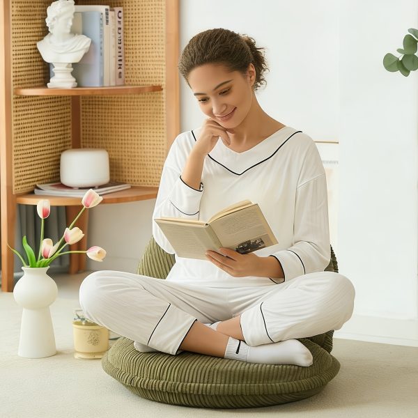 product-fancy-6d141b05-3b7a-4729-82b5-eb4f3e544082 Comfortable Breathable for Home (Pouf/Ottoman), Off-White 3D Weaving, for Living Room, Bay Window & Bedroom, Fits Lazy Sofa & Floor, Soft Body Fit & Stable Support, Perfect for Meditation, Rest & Daily Storage, Soft Cushion
