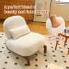 product-fancy-6d2043c5-d5c0-48f5-87ac-e3fdd5cfbbfc Cute Accent Chair with Solid Wood Legs, Velvet Living Room Chair with Soft Cushion, Cozy Bedroom Chair, Comfy Armless Reading Chair for Apartment, Waiting Room, Balcony