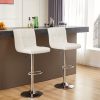 product-fancy-6d41f2ec-99fc-4fe0-96e8-6cff61c303af Adjustable Armless Swivel Bar Stools Set - Hydraulic PU Leather with Thickened Seat Cushion & Backrest for Kitchen Counter Height Home Bar