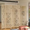 product-fancy-6d9a967f-634a-444e-9809-2521ab4a4dd0 6 Or 4 Panel Wood Screen Room Divider, Farmhouse Style Carved Boho Wall Dividers Folding Screens, Freestanding Hollow Partition Privacy Screen for Home Office Bedroom Studio Apartment, Natural