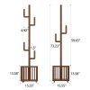product-fancy-6dcbf79b-0a1d-4352-804f-ce07829fd152 Solid Wood Coat Rack Stand Hanging Clothes Rack with Storage Basket Storage Function Home Decor Free Shipping