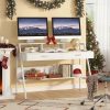 product-fancy-6dcc4f21-c937-4f8c-acd3-17ea8cd592ca 47 Inch Computer Desk With Storage Shelf & Drawers | Modern Office Writing Desk Study Table With Monitor Stand Riser, White, Byblight, Christmas Renewal