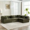 product-fancy-6dd75550-1338-45d4-838f-d86d13a710aa KERDOM Chenille Oversized Sleeper Sofa Couch, 170 Inches Extra Long Convertible 3-4 Person Pull-Out Sofa Bed, Sectional Convertible Corner Sofa, Combination Spliced Block Sofa Side Table