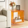 AESOME Modern Clear Acrylic Nightstand with Open Shelf - Portable Bedside Table Suitable for Small Spaces, Multicolor Contemporary Shelf Unit, Assembly Bedside Storage for Bedroom, Bathroom, Office, Living Room, Non-Wood