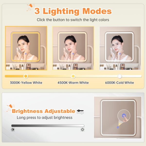 product-fancy-6e4822b8-d131-4046-9994-833907d230f8 Vanity Desk with Lights, Makeup Vanity with Power Strip, Dressing Table Set with 5 Large Drawers, Vanity Mirror 3 Lighting Color Adjustable