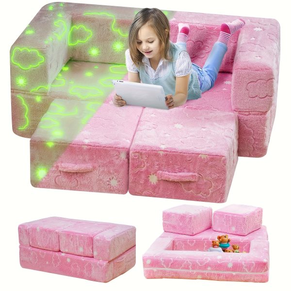 product-fancy-6e566351-ee87-4f1d-993f-24bf6a1ff78c Modular Sofa with Glow-in-the-Dark Foam Cushions & Removable Cover - Soft, Comfortable, Easy-Clean Design, No Assembly Required, Perfect for Home, Playroom, or Living Room Decor, Modular Furniture | Modern Sofa Design | Durable Foam Cushions