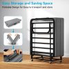 Twin Size Folding Bed with 3" Memory Foam Mattress, Foldable Roll Away Guest Bed for Adults, Sturdy Metal Platform Bed with Wheels, Space-Saving Design for Easy Storage, Portable Bed for Bedroom, Office & Apartments, 75''x31''