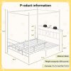product-fancy-6f046693-bdf8-4e56-95ff-e361eac77c0b Queen/full/twin Size Bed Frame with Storage Headboard, Detachable MetalPlatform Bed with Under-Bed Storage, Sturdy Bed Frame with Shelves, No Box Spring Needed White/black