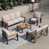 product-fancy-6f0bf17c-8fc9-4361-8831-7224e6edbf84 Aluminum Outdoor Patio Furniture Set with Upgraded Cushions And Armrests, Perfect for Backyard, Garden And Poolside Relaxation