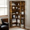product-fancy-6f154576-62fb-4a90-8eee-2dcbd0f12972 Contemporary 71-Inch Tall Bookshelf, a Standalone Corner Unit, Finished in an Elegant White, Offers 6 Levels of Storage with a Complete Backsplash, Ideal for Enhancing The Functional Aesthetics of Your Living Room, Bedroom, And Office