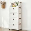 product-fancy-6f4d5da5-9d84-49ce-9f64-226998ed1dd0 6/5/4/3-Tier Small Apartment Suitable for bar Cabinet, for bar Furniture Set Combination, Cream Foldable Rolling Storage Cabinet, Floor-Standing Stackable Organizer, Top Open Multi-Drawer Unit, Suitable for Bar, Coffee Corner, Kitchen, Living Room