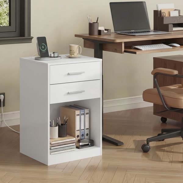 product-fancy-6f51a404-ea46-47bb-a5f0-926d7d8467a0 Nightstands Set Of 2, White Night Stand With Charging Station & Drawers, Night Stands For Bedroomsy For Hallway & Living Room