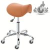product-fancy-6f6d21d4-11e5-41eb-aba7-201863268a3c Swivel Adjustable PU Leather Chair - Ergonomic Saddle Stool with Wheels | for Drafting, Office, Clinic, Beauty & Tattoo - Metal Frame, Polished Finish, Memory Foam