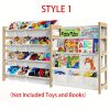 product-fancy-6f78dfb4-26ef-4ef2-a3b1-0766994db1cd 2in 1 Kids Bookshelf And Child Storage Organizer with 12 Bins And 4 Tier Book Shelf for Playroom, Classroom, Nursery Room, Bedroom, Kindergarten, School, Perfect Gift for Christmas, Halloween, Thanksgiving, Easy to Installation, Space Saving