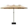 product-fancy-6f82f09d-39e2-44b7-a8a7-b82ca9ef42d3 15-foot Long Rectangular Large Outdoor Patio Umbrella, Includes Base, Double Table Umbrella With A Crank Handle, Market Umbrella - UV Resistant, Heavy-duty Pool Umbrella, Suitable For Lawns, Backyards, And Gardens.