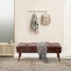 product-fancy-6f8ae4ab-f17b-46e4-91d3-05866c9046f6 44-inch Brown Pu Bench, Bedroom Bench, Living Room Shoe Bench, Suitable for Multiple Scenes, Multiple Colors Available
