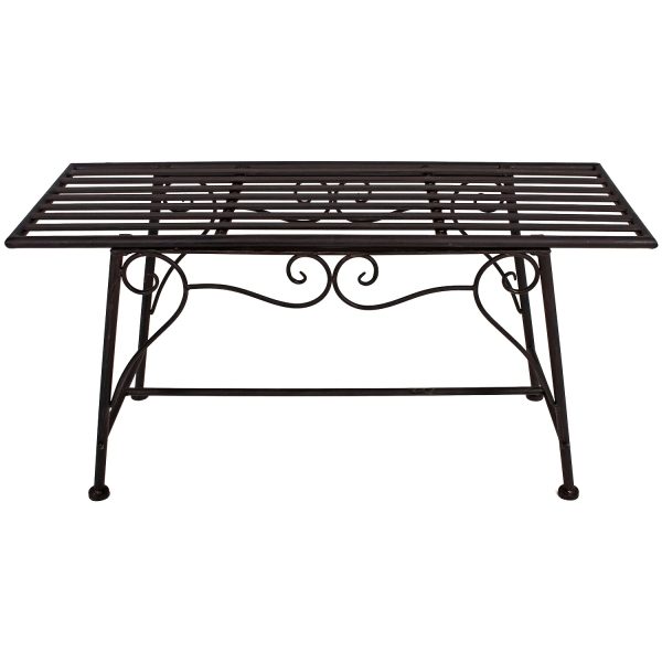 Rustic Garden Bench, Tree Stool Outdoor Seating - Industrial Design for Gardens, Courtyards, And Patios - Weatherproof Metal Lounge