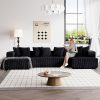 product-fancy-7017f895-06ba-4b1f-85fd-7522fe2108c1 131'' Modular Sectional Couch, U-shaped Sofa, Chaise Lounge, Striped Fabric, Upholstered 4 Seater Couch for Living Room, Bedroom, Free Combination Sofa (Corduroy), Gray