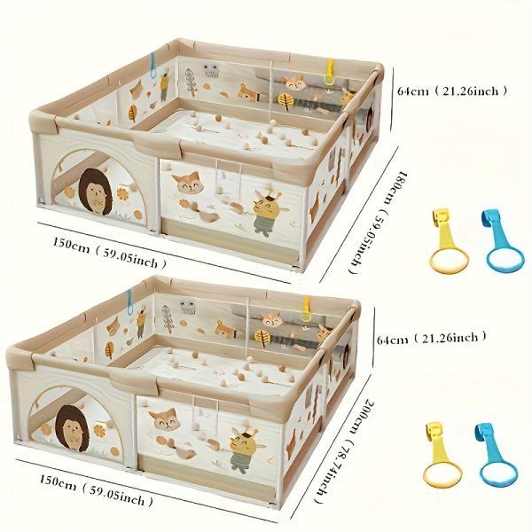 Playpen, Little Hedgehog Baby Playpen, Baby Playpen with Gate Indoor And Outdoor Children's Activity Center with Non-Slip Base