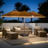 product-fancy-703e0209-57d8-4588-b029-1cc53dac4038 15ft Double Sided Patio Umbrella With 36 Solar LED Lights, 8Hr Auto-Illumination, Commercial-Grade Wind-Resistant Steel Frame & Premium Polyester Fabric, Outdoor Oversized Market Table Umbrella - 12 Heavy Duty Ribs (Base Included)
