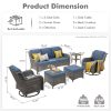 product-fancy-70a092fc-2b94-438f-93ed-ecb1f5f40b1f 6pcs Outdoor Patio Furniture Set with Swivel Rocking Chairs, High Back Outdoor Sectional Sofa Sets with Side Table - Handwoven Rattan Outside Seating Sofa, Weather-Resistant Couch for Garden/Deck/Backyard/Decor