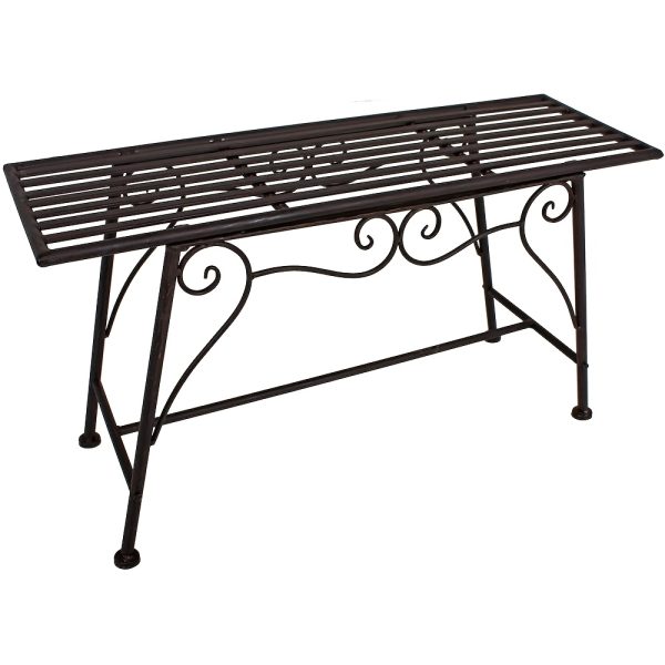 Rustic Garden Bench, Tree Stool Outdoor Seating - Industrial Design for Gardens, Courtyards, And Patios - Weatherproof Metal Lounge