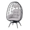 Egg-Shaped Chair That Rotates 360 Degrees, Made of Outdoor Rattan, Featuring Plush And Thick Cushions, with Adjustable And Sturdy Legs, Perfect for Outdoor Settings Like Poolside