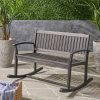 product-fancy-711d7083-3abf-4dd1-aa2b-8ca3fea53992 Outdoor Wood Garden Bench, 50" Solid Wood Patio Park Bench with Dense Slatted Backrest & Seat, Curved Armrest, Large Wooden Loveseat Bench for Deck, Porch, Poolside, Yard & Balcony