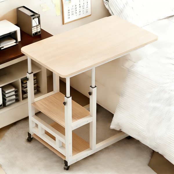 product-fancy-7135e25e-a855-4ff0-806f-fcb4f0a142c2 Mobile Nightstand with Wheels, Height Adjustable Bedside Table with Storage Shelf, Rolling Side End Table for Bedroom, Dorm, Living Room, Easy Assembly& Space-Saving Caster Table for Small Spaces.