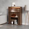 product-fancy-71371927-15de-4b94-8f1b-c903c2b0b66b Contemporary Storage Unit Featuring Two Shelves And One Compartment, a Display Cabinet with a Glass Door, a Bookshelf with Sleek Handles, Suitable for The Living Room, Office, And Entryway, Stylishly Designed in Brown