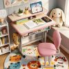 product-fancy-714e441a-5951-49c2-8128-a09e5953c8ad Adjustable Kids Study Desk & Chair Set, Ergonomic Curved Back Spine Protection, Height Adjustable, Wipeable Desktop, Detachable Reading Stand, Eye-Caring LED Lamp, Multiple Colors, Ideal For 3-18 Years Old Kids Home School Study & Daily Use