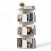 product-fancy-71629cbc-7b38-4e0a-a568-79dc45fb6ede 3/4/5 Tier Rotating Bookshelf, 360° Spinning Bookcase for Small Spaces, Vertical Corner Storage Organizer Display Rack for Bedroom Living Room, White