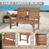 Patio Bench Designed for Two, Featuring Cup Holders And Made from HDPE, Ideal for Gardens And Porches, with Resistance to Fading And Rotting