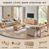 70'' Modern TV Stand, Entertainment Center with Adjustable Shelves, Curved Profile Design, Media Console for Living Room
