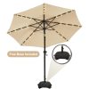 product-fancy-7211c189-7de3-4f0d-a75f-759c96ebca29 Solar 9ft Market Umbrella with Base, Deluxe 32 LED Lighted Patio Umbrella, Patio Umbrellas Outdoor Table Umbrella with Ventilation, Solar Umbrella with Push Button Tilt/Crank for Garden, Deck, Backyard, And Pool